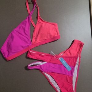 Popvil Vibrant Pink and Purple Bikini Set